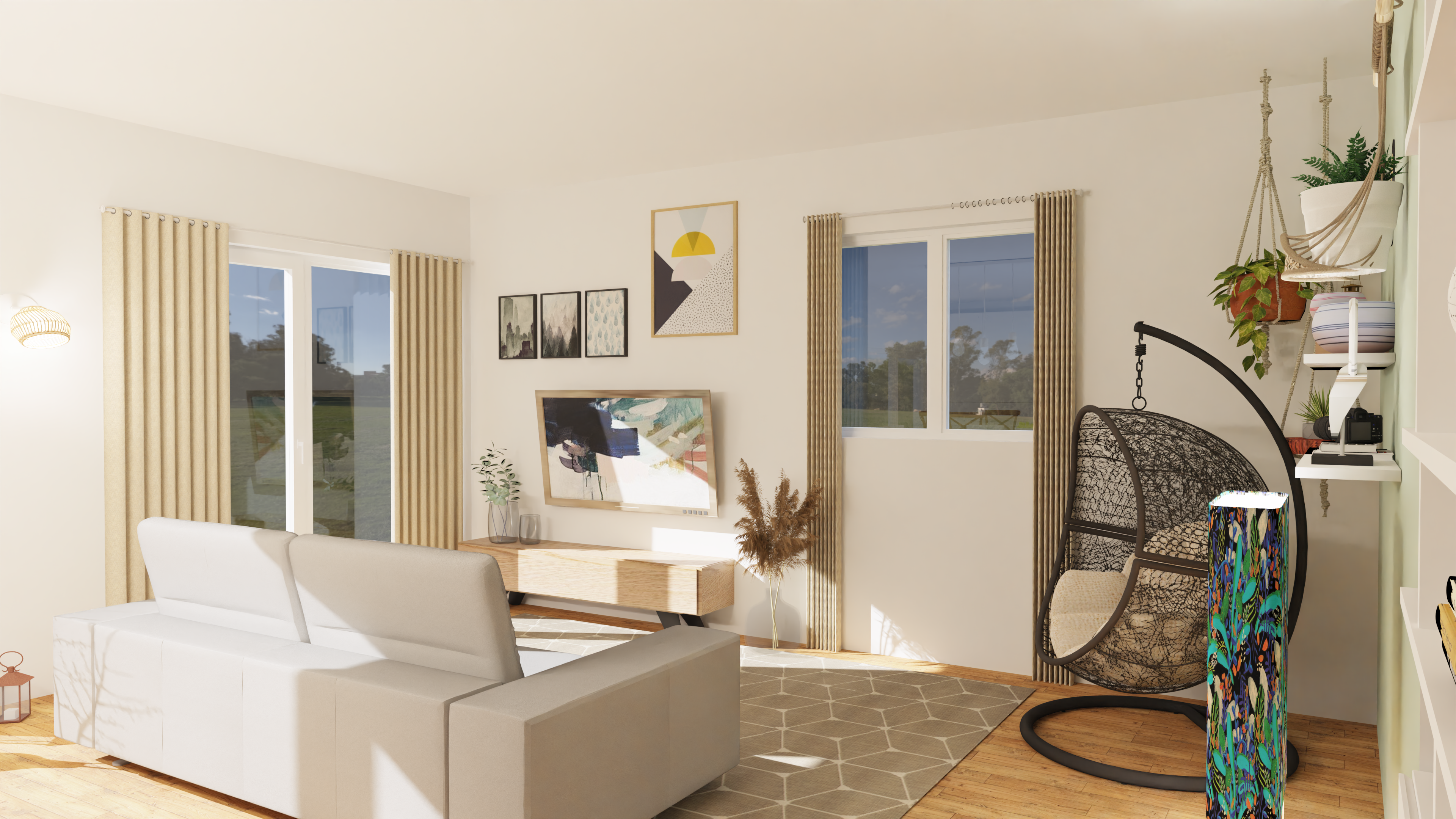 Pièce de vie épurée à Jonage